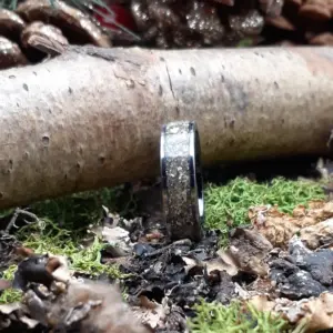 Diamond dust and german cut glass on black tungsten