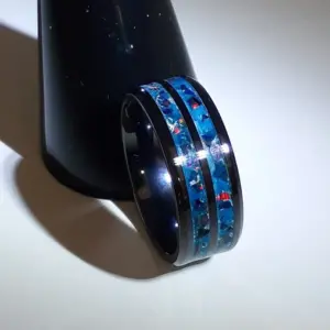Ocean blue opal on double ceramic