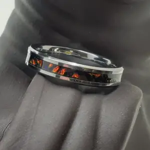 Black fire dichrolam abalone shell on tungsten